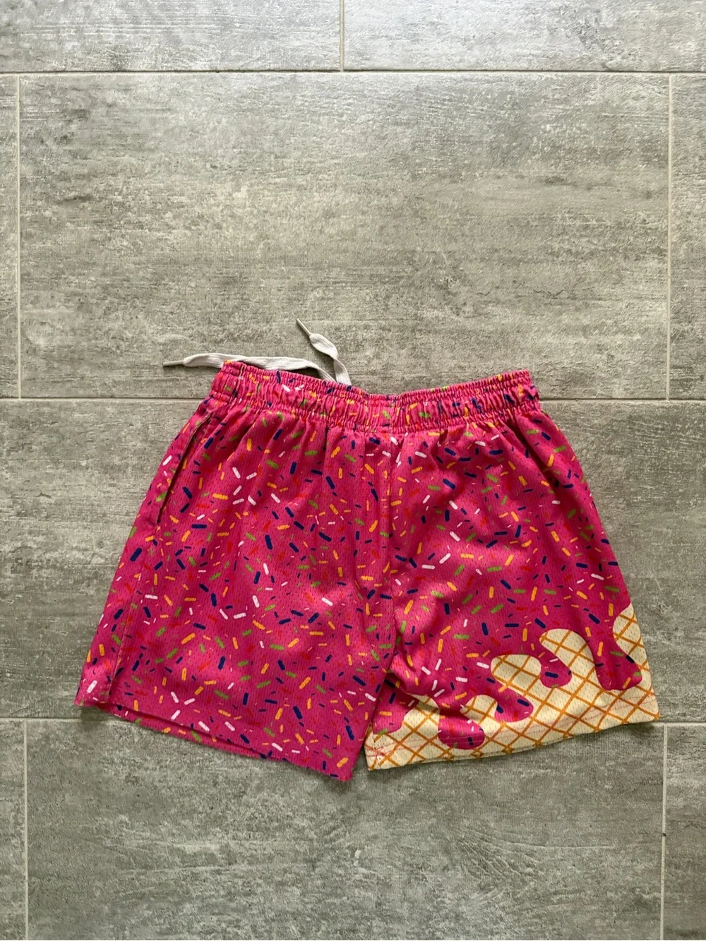 Baseball 101 - bright pink ice cream shorts, youth large